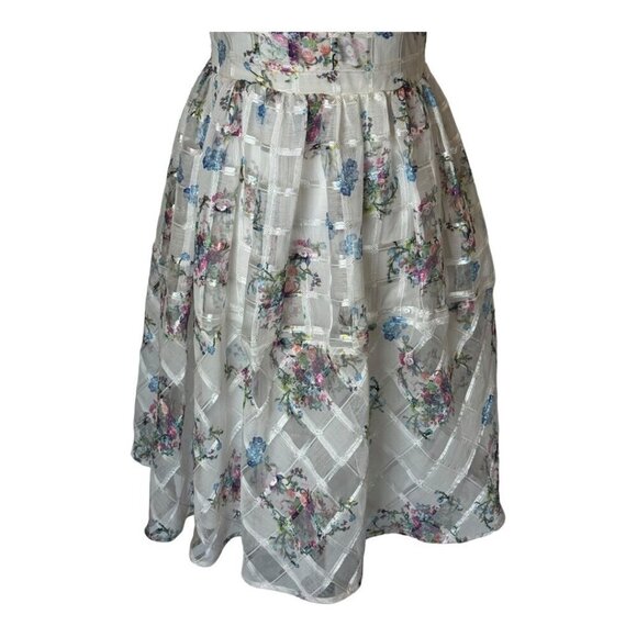 Maeve Anthropologie Dress Women 2‎ White Floral Peony Garden Mini Cottagecore - Picture 9 of 14
